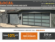 Tablet Screenshot of localgaragedoorsrepair.com